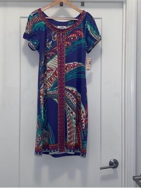 💙💜 NWT! Paisley Print DRESS BARN Dress - Purple, Pink, Orange, & Teal - Size 10